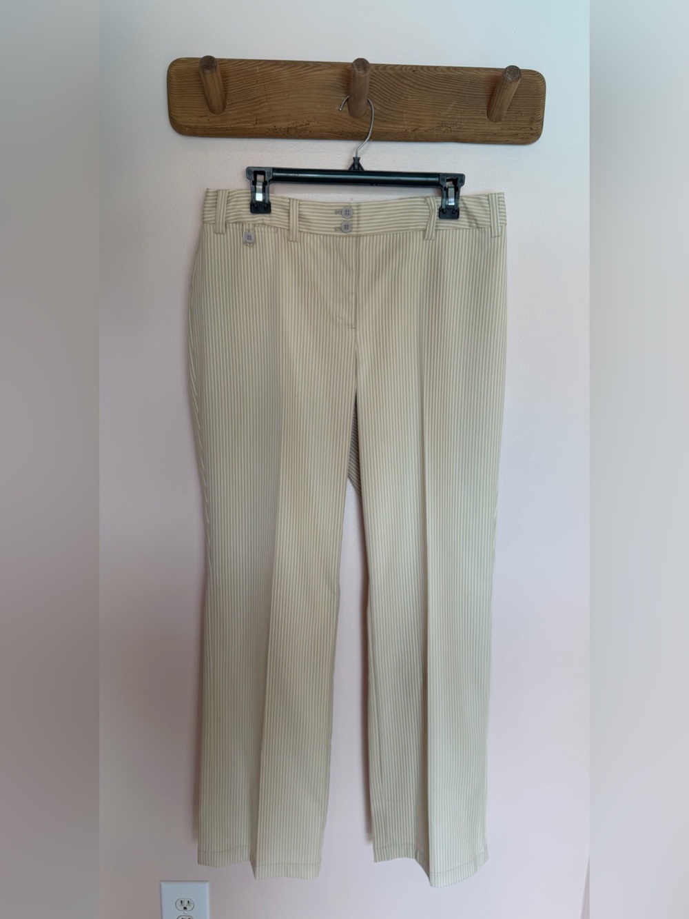 Jones New York Tan Pinstripe Dress Pants - 12